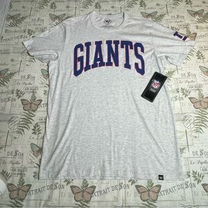 47‎ New York Giants T- Shirt grey appliqué embroidered letters heather grey M